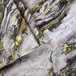 Marble Pattern PVC Self Adhesive Vinyl Wallpapers Waterproof Decorative Film for Household Renovation