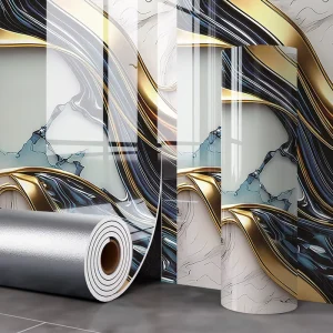 Marble Peel and Stick Wall Decals Luxury Wall Covering Self Adhesive Stickers for TV Back Home Renovation Decor 1.2X3m