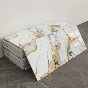 Marble Peel and Stick Waterproof Wall Panels PVC Foam Wall Sticker for Kitchen Bathrooms Living Rooms TV Walls