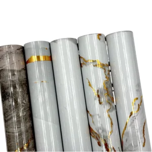 Marble Texture Waterproof Self Adhesive Peel and Stick Wallpapers for Kitchen Living Room & Bedroom
