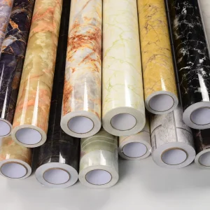 Marble Textured Waterproof PVC Self Adhesive Decorative Film Wallpaper for Kitchen Countertop Living Room
