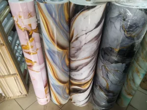 Marble Wall Stickers 1.2m*30m Vinyl Foam Roll Foil Marble Wall Tile Stickers Removable for Home Decor