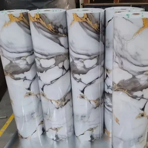 Marble Wall Stickers 1.2m*3m Vinyl Foam Roll Wallpaper Marble Waterproof Self-Adhesive for Interior Home Decor