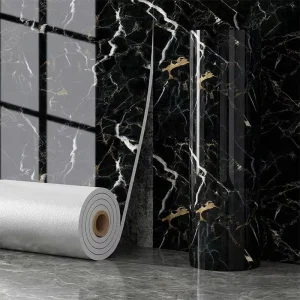 Marble Wallpaper Roll Self Adhesive Waterproof PVC Tile Sticker For Bathroom And Kitchen Interior