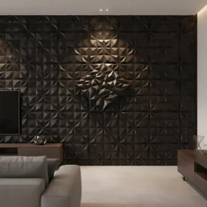 March Expo 30x30cm Modern 3D Waterproof Fireproof Embossed Easy Installation PVC Wall Panel for Hall Bedroom Entertainment