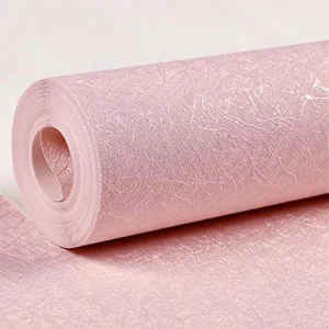 Matt Pink PVC Botanical Pattern Silk Wallpaper Rolls Waterproof 3D Wall Counter Top Cover Peel and Stick Self Adhesive