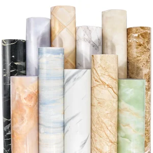 Matte Marble Pattern Self-adhesive Vinyl Film Width Kitchen Film Furniture Waterproof Stone Grain PVC Decorative Protective Film