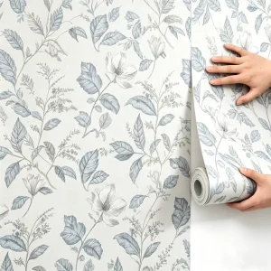 Matte PVC Wall Sticker Waterproof Self-Adhesive Floral Wallpaper for Kitchen Living Room Hall