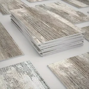 Matte Wood Backsplash Wall Tile Sticker Peel and Stick Wallpaper Waterproof for Kitchen Living Room Bathroom Decor