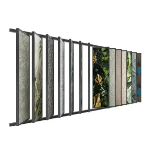 Metal Page Turning Mural Wallpaper Sample Display Floor Standing Display Rack Customized Size
