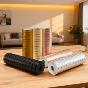 Metal Wall Sticker Thick Foam Luxury Hotel Self Adhesive Wall Decorative Wallpaper Roll for Home Interior Decoration