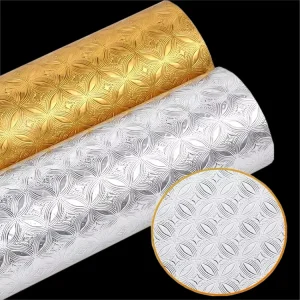 Metallic Aluminum Oilproof Waterproof Backsplash Peel Stick for Kitchen Decoration Contact Paper for Kitchen