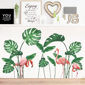 Minimalist Line Art Wall Stickers Abstract Figure Leaf Geometric Decals Peel and Stick PVC Murals for Modern Living Room Bedroom