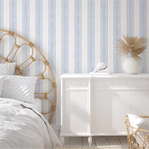 Minimalist Watercolor Stripe Pattern Waterproof Wallpaper Peel and Stick Removable Self Adhesive Mural for Kitchen & Living Room