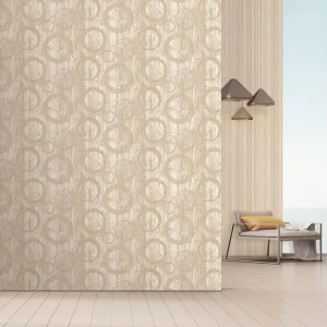 Modern 1.06 m PVC Wallpaper Geometric Circles Design Embossed Wlal Paper