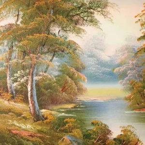 Modern 3D 8D Nature Forest Waterproof Fabric Wallpaper Rolls Eco Friendly Customized Color Graphic Design