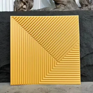 Modern 3D Art Fireproof Waterproof Muha 3D PVC Wall Panel 50x50cm for Exterior Staircase and House