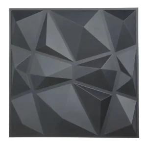 Modern 3D Black PVC Wall Panel with Diamond Design Geometric Patterned Interior Decor for Living Room TV Wall Bedroom Gaming Set