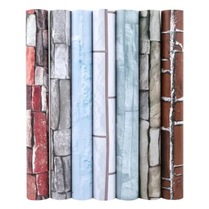 Modern 3D Brick PVC Wall Stickers Peel and Stick Waterproof Moisture-Proof for Home Hotel Commercial Use