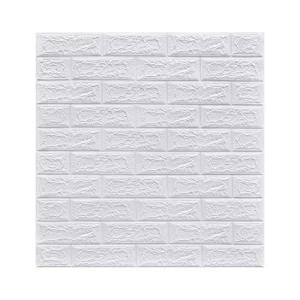 Modern 3D Brick Wallpaper Self Adhesive Waterproof Foam Peel & Stick Wall Covering for Dormitory & Household Use