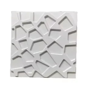 Modern 3D Diamond Flower Textured White PVC Panels for Interior Wall Decor Geometric for Living Room Office Hospitals Gyms