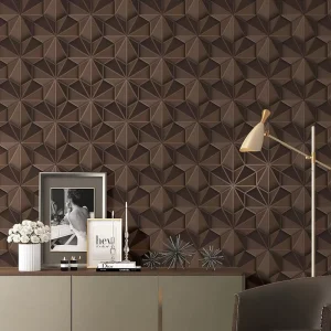 Modern 3D Embossed Geometric Grid Wallpaper for Living Room Bedroom Waterproof Vinyl Wall Decorations for Home