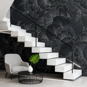 Modern 3D Floral Abstract Art Silk Wallpaper with Floral Pattern for Bedroom Living Room Bathroom Wall Decoration Moisture Proof