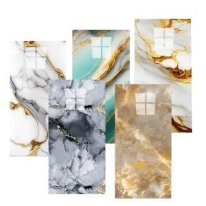 Modern 3D Foam Wallpaper Elegant Waterproof UV Marble Sheet PVC Wall Tile Pattern Peel and Stick Self-Adhesive for Household Use