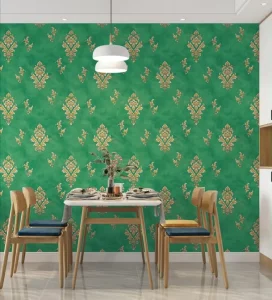 Modern 3D Geometric Design PVC Wallpaper with Flower Plant Imprint Waterproof Soundproof for Household Living Room