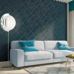 Modern 3D Geometric Pattern Non Woven Wallpaper Fashion Design for Living Room Bedroom Villa Decoration
