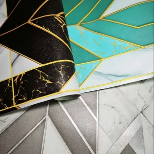 Modern 3D Geometric Self Adhesive Wallpaper Warm Pastoral Wall Stickers for Bedroom & Living Room Waterproof Design Peel & Stick