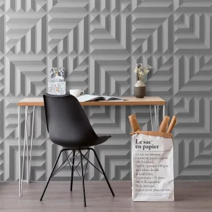 Modern 3D Geometric Wallpaper PVC Interior Wall Panel Moisture Proof And Waterproof Covering For Living Room