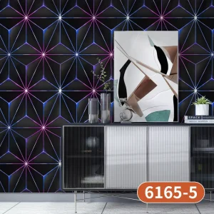 Modern 3D Geometric Wallpaper Self Adhesive PVC Waterproof for Gaming and Hotel Wall Makeovers