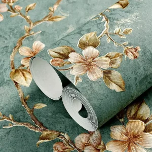 Modern 3D Non Woven Self Adhesive Interior Wallcoating Floral Design Bedroom Living Room TV Background Dorm Room