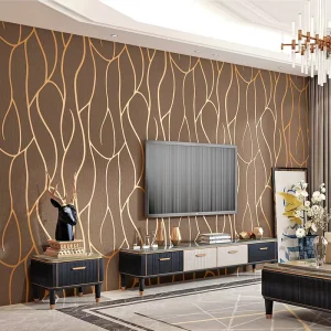 Modern 3D Non Woven Wallpaper Home Decor Living Room Bedroom Background Stripes Paper Rolls Wall Coating
