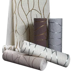Modern 3D Non Woven Wallpaper for Bedroom and Living Room Waterproof Stripes & Deer Skin TV Background Wall Wallpaper