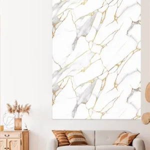 Modern 3D PET Foam Wall Stickers UV PVC Marble Panel Waterproof Geometric Pattern Wallpaper for Bedroom Peel Stick Installation