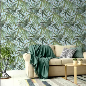 Modern 3D PVC Bamboo Leaf Wallpaper Anti Static Waterproof Wall Design For Living Room Bedroom Office 10m Length Free Sample