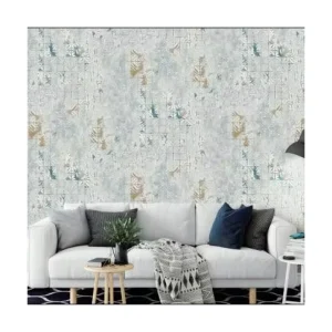 Modern 3D PVC Fireproof Waterproof Smoke Proof Home Wallpaper Rolls Floral Pattern Living Room Household Use