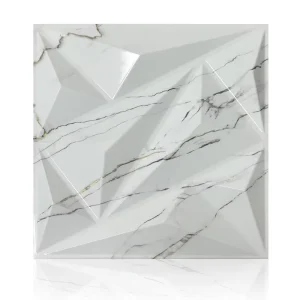 Modern 3D PVC Wall Panel 50x50cm Waterproof Geometric Wallpaper Anti-Static Embossed Moisture-Proof Sound-Absorbing Household