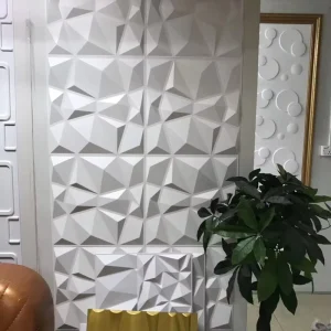 Modern 3D PVC Wall Panel Moisture-Proof Geometric Pattern Wallpaper Villa Room Hotel Apartment