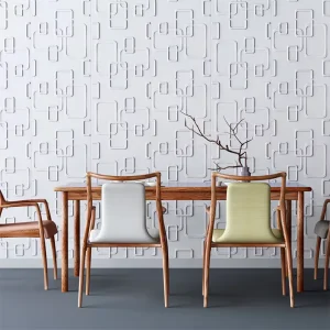 Modern 3D PVC Wall Panel Sticker Interior Waterproof Matt White Diamond Shape for Living Room Bedroom Wall Decoration