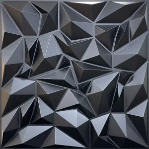 Modern 3D PVC Wall Panels 500*500mm Bright Silver Diamond Model Durable and Waterproof for Household and Commercial Use