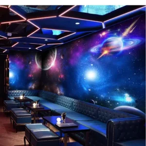 Modern 3D Starry Sky Wallpaper Three-dimensional Ceiling Background for Hotels Internet Cafes KTVs Space Capsule Mural Design
