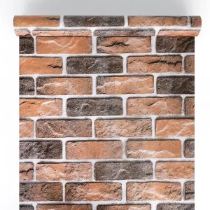 Modern 3D Stereoscopic Retro Brick Wallpaper Self Adhesive Wall Sticker for Bedroom Kitchen Geometric Background Wall Decoration