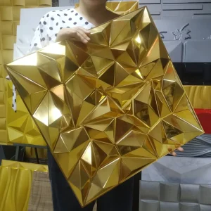 Modern 3D Wall Coating Adhesive Wallpaper Wall Decoration PVC Golden Diamond 3D Wall Panel Interior for House Decoration