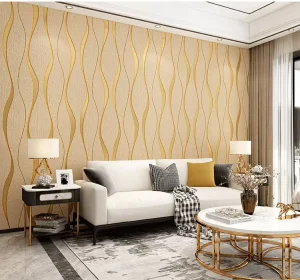Modern 3d Embossed Living Room Bedroom Waterproof PVC Vinyl Peel and Stick Geometric Stripes Wallpaper Roll Home Decoration