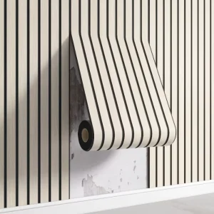 Modern 3mm Waterproof Peel and Stick PVC Foam Roll Wallpaper with Grating Pattern for Bedroom Home