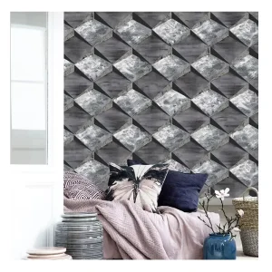 Modern Abstract 3D Geometric Pattern PVC Wallpaper Waterproof Household Living Room Bedroom Home Decoration Hotel Use