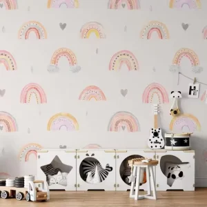 Modern Animal Print Waterproof Paper Wallpaper for Children’s Bedroom Kindergarten Wall Decor